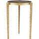 Corrado 14 inch Polished Brass and Natural Accent Table