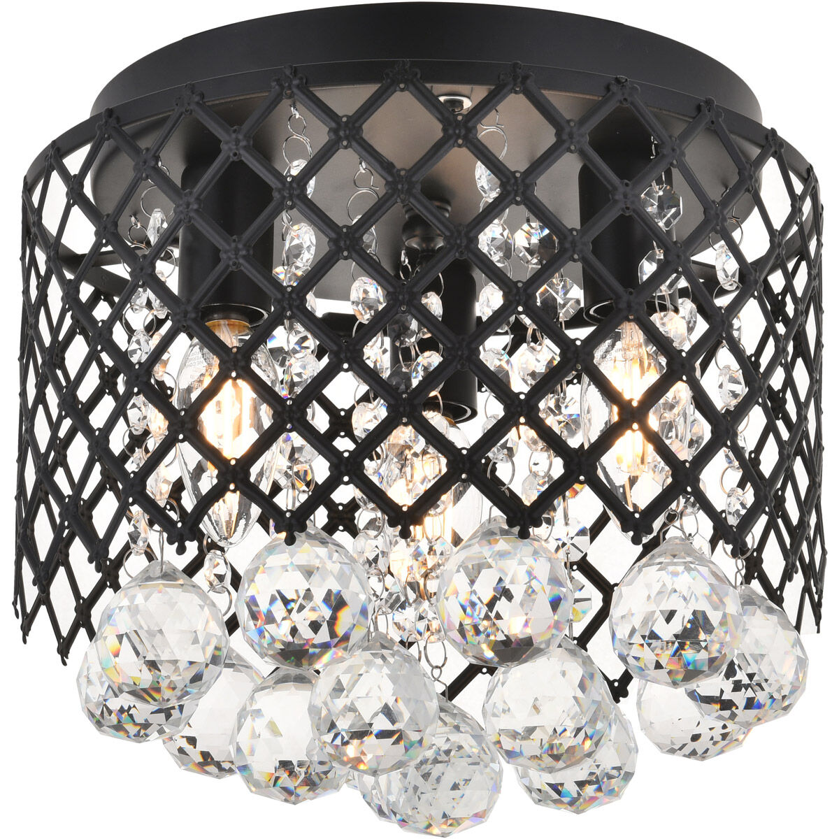 Tully 3 Light 10 inch Matte Black Flush Mount Ceiling Light