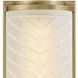 Lisa McDennon Devon LED 4.75 inch Lacquered Brass Bath Light Wall Light in Etched Opal, 20W, 2900K, Linear, Sconce