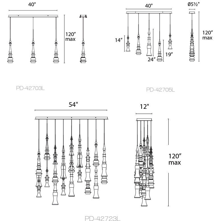Hookah LED 5.5 inch Polished Nickel Chandelier Ceiling Light
