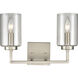 West End 2 Light 14.5 inch Brushed Nickel Vanity Light Wall Light