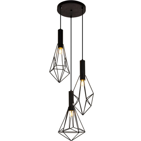 Jago 3 Light 16 inch Black Pendant Ceiling Light