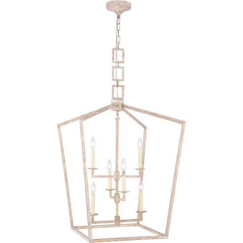 Denmark 6 Light 24 inch Ivory Wash Chandelier Ceiling Light, Urban Classic