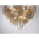 Torvento 15 Light 32.75 inch Legacy Brass Pendant Ceiling Light in Clear,  Grey and Amber Handmade Glass