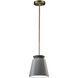 Radiance Collection 1 Light 8 inch Pewter Green with Antique Brass Pendant Ceiling Light