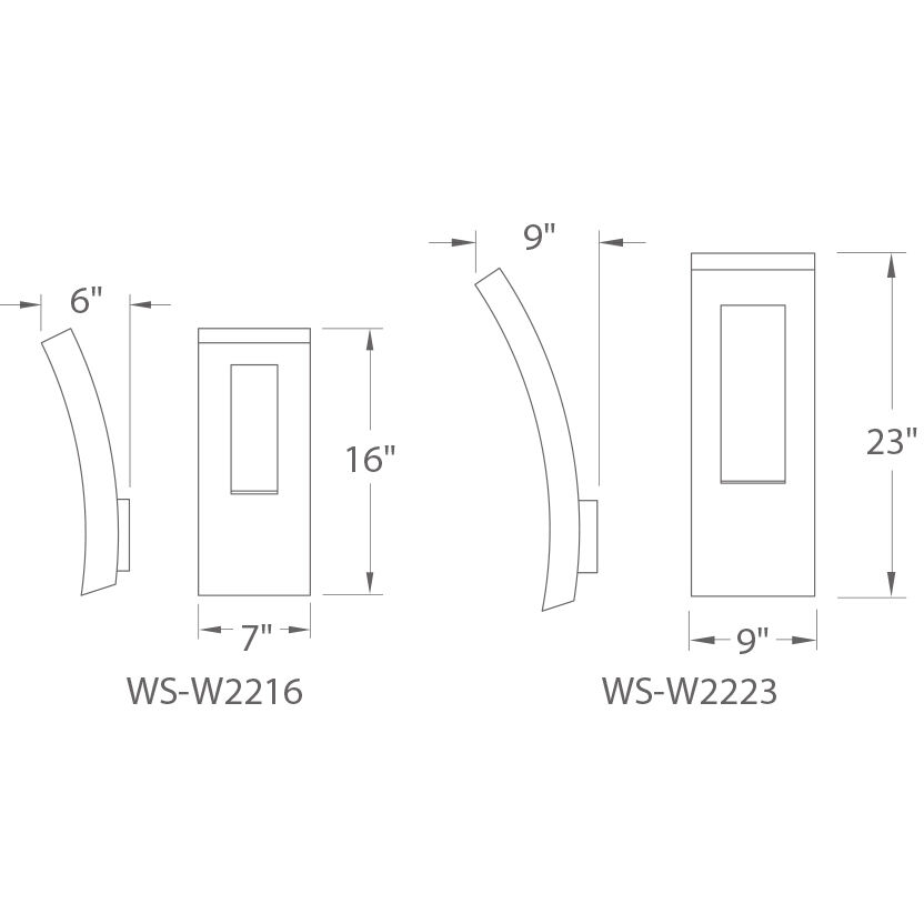 Dawn LED 23 inch Black Outdoor Wall Light in 23in.