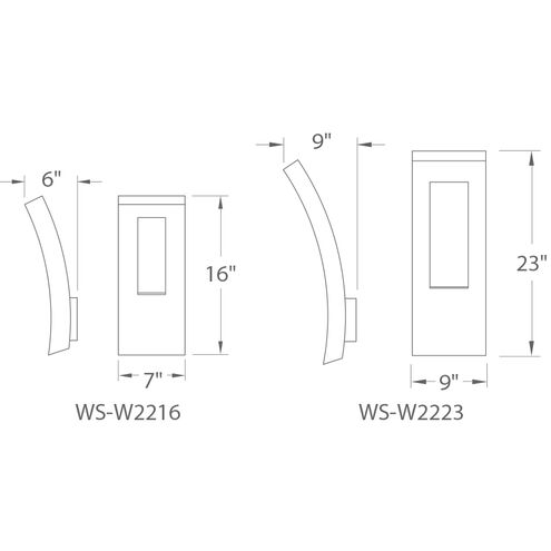 Dawn LED 23 inch Black Outdoor Wall Light in 23in.
