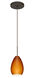 Pera LED Bronze Pendant Ceiling Light in Amber Matte Glass