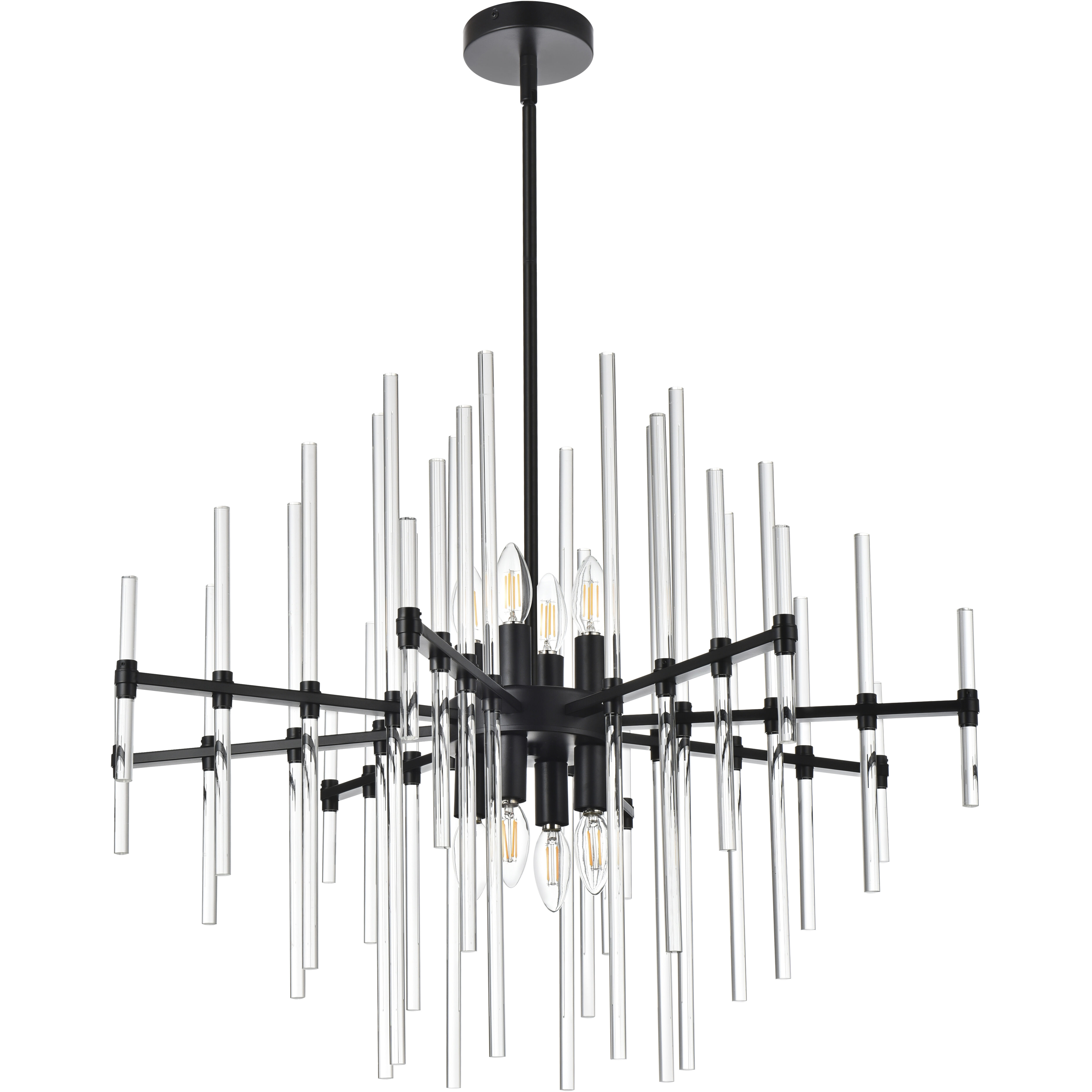 Sienna 8 Light 31 inch Black Pendant Ceiling Light