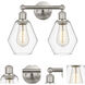 Edison Cindyrella 2 Light 15 inch Brushed Satin Nickel Bath Vanity Light Wall Light in Clear Glass