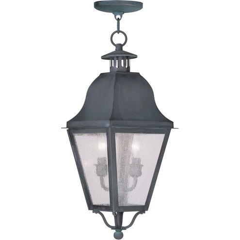 Amwell 2 Light 8 inch Charcoal Outdoor Pendant Lantern