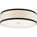 kate spade new york Walker 4 Light 24 inch Gild Flush Mount Ceiling Light in Cream Linen with Black Linen Trim, Large