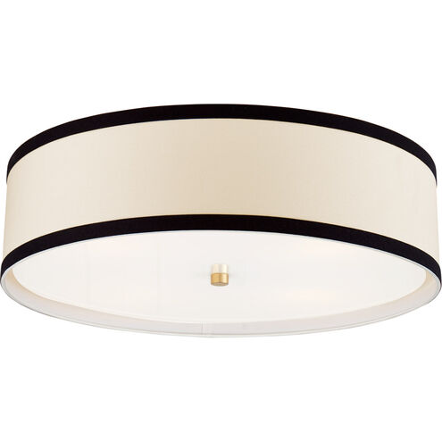 kate spade new york Walker 4 Light 24 inch Gild Flush Mount Ceiling Light in Cream Linen with Black Linen Trim, Large