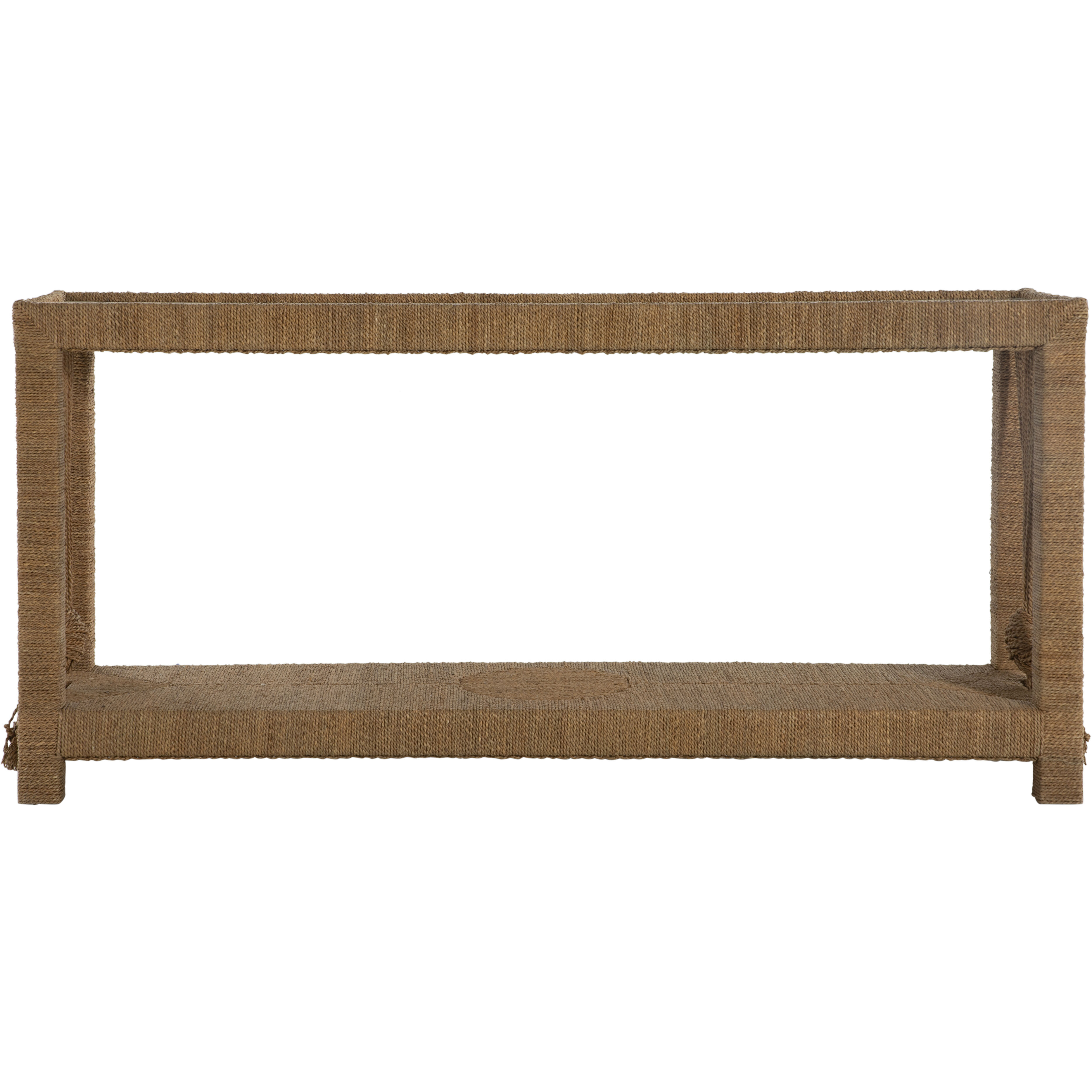 Hutch 70 X 18 inch Natural Seagrass / Tempered Glass Console Table