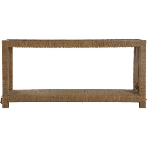 Hutch 70 X 18 inch Natural Seagrass / Tempered Glass Console Table