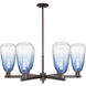 Brookhaven Almond 6 Light 23.88 inch Oil Rubbed Bronze Chandelier Ceiling Light in Sapphire Blue Glass