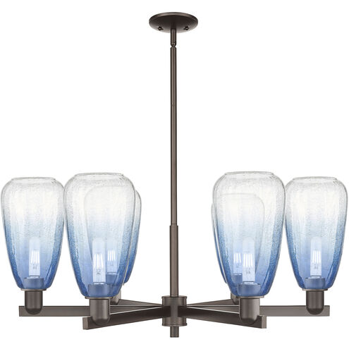 Brookhaven Almond 6 Light 23.88 inch Oil Rubbed Bronze Chandelier Ceiling Light in Sapphire Blue Glass
