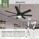 Brazos 52 inch Matte Black Outdoor Ceiling Fan