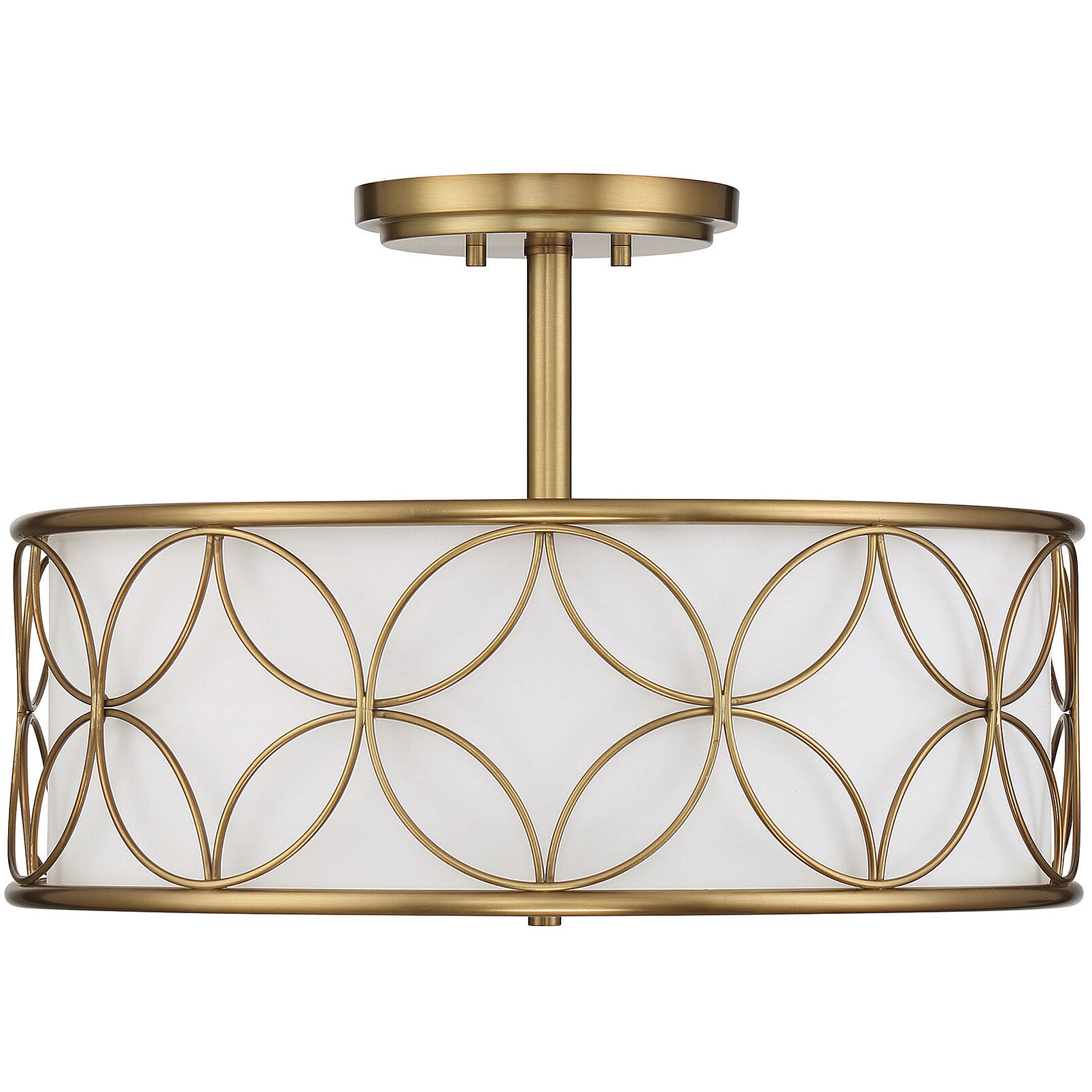 Reid 4 Light 20 inch Warm Brass Semi-Flush Ceiling Light, Essentials