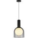 Juna 1 Light 7.9 inch Black and Volcanic Black Travertine Pendant Ceiling Light