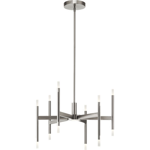 Kizette LED 26 inch Brushed Nickel Chandelier Ceiling Light, 1 Tier Medium