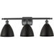 Ballston Dome 3 Light 28 inch Matte Black Bath Vanity Light Wall Light