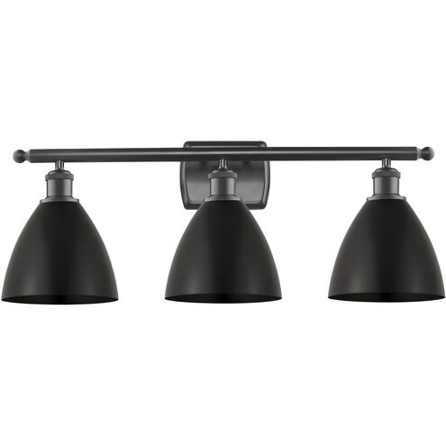 Ballston Dome 3 Light 28 inch Matte Black Bath Vanity Light Wall Light