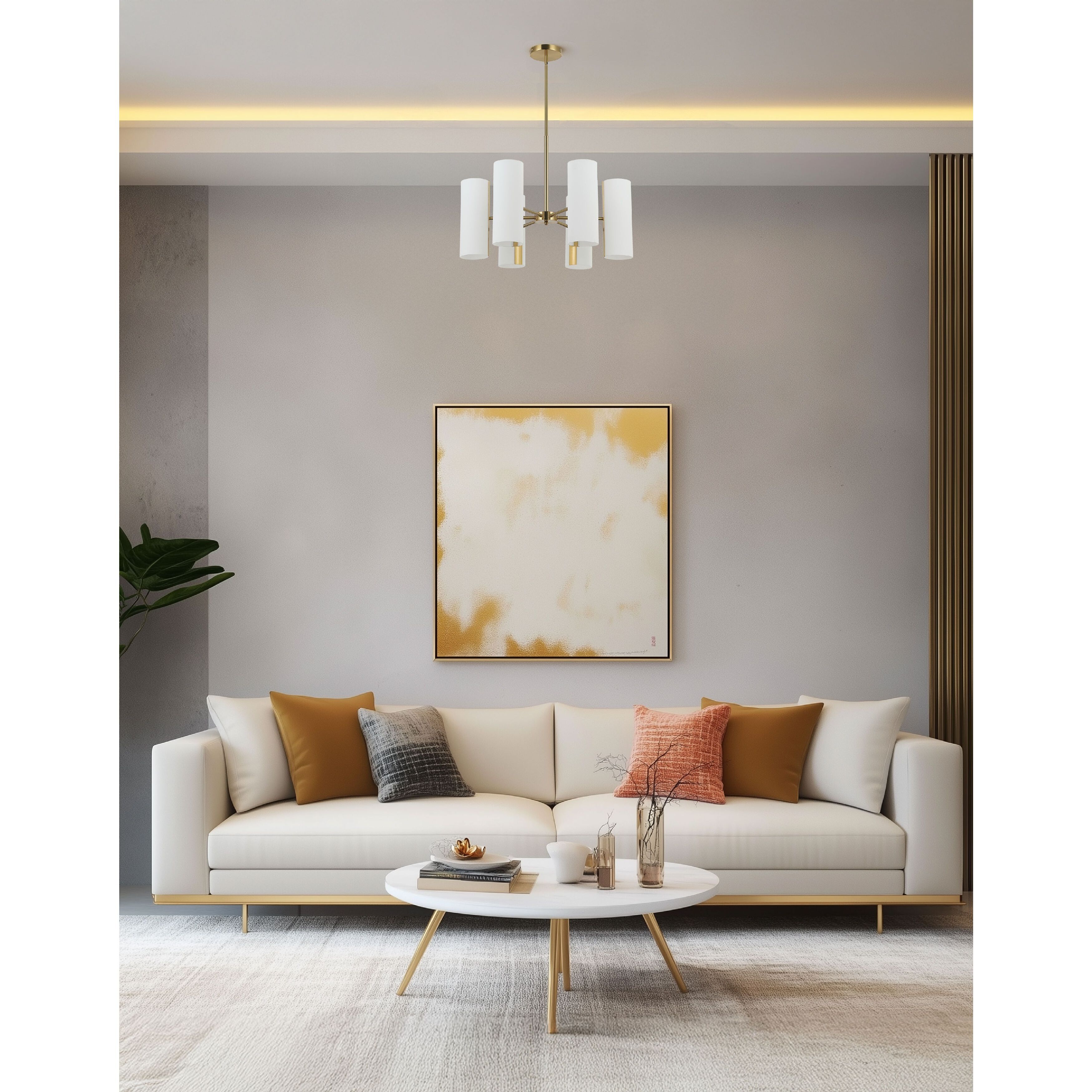 Cleta LED 24 inch Aged Brass Chandelier Ceiling Light