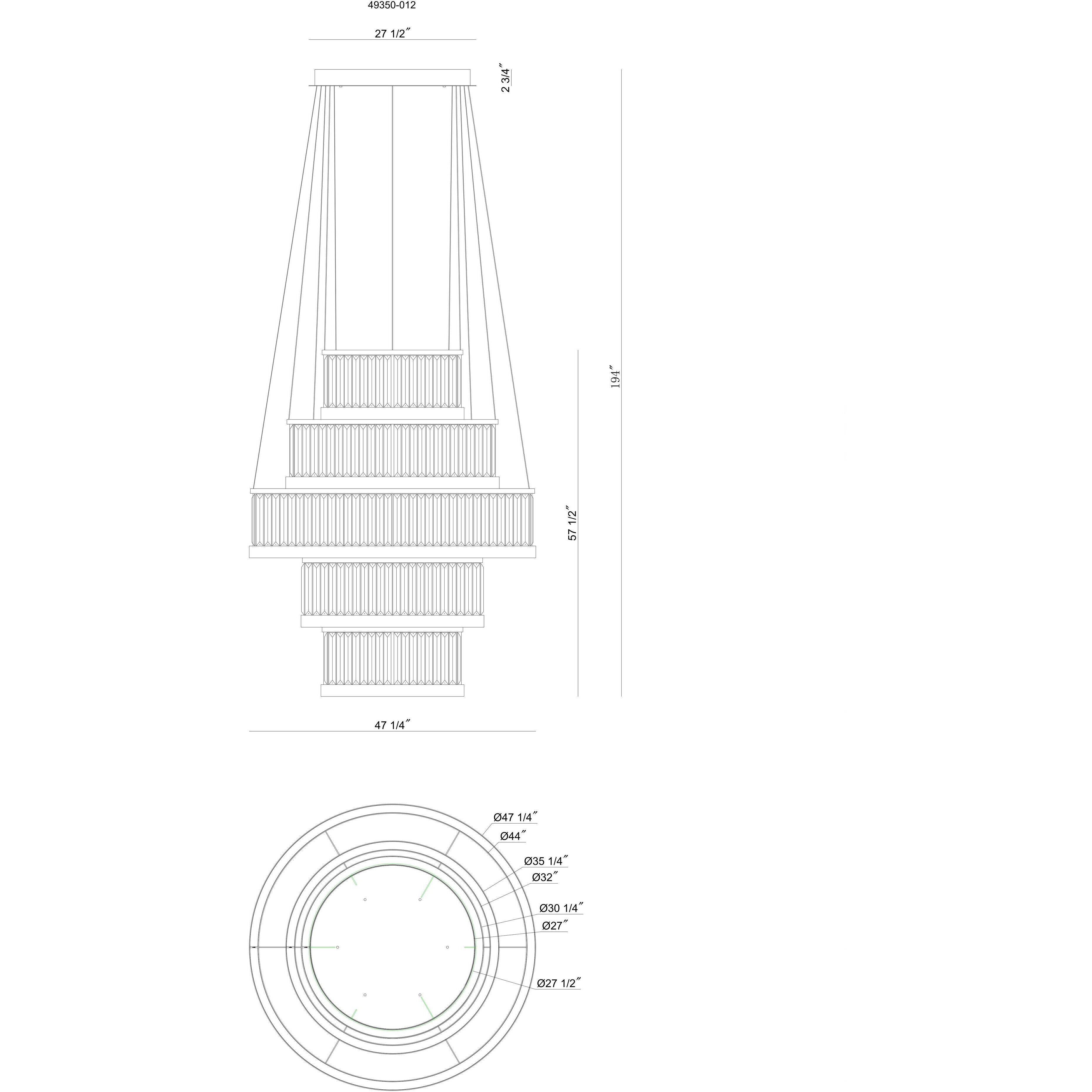 Empra LED 47.25 inch Gold Grand Chandelier Ceiling Light
