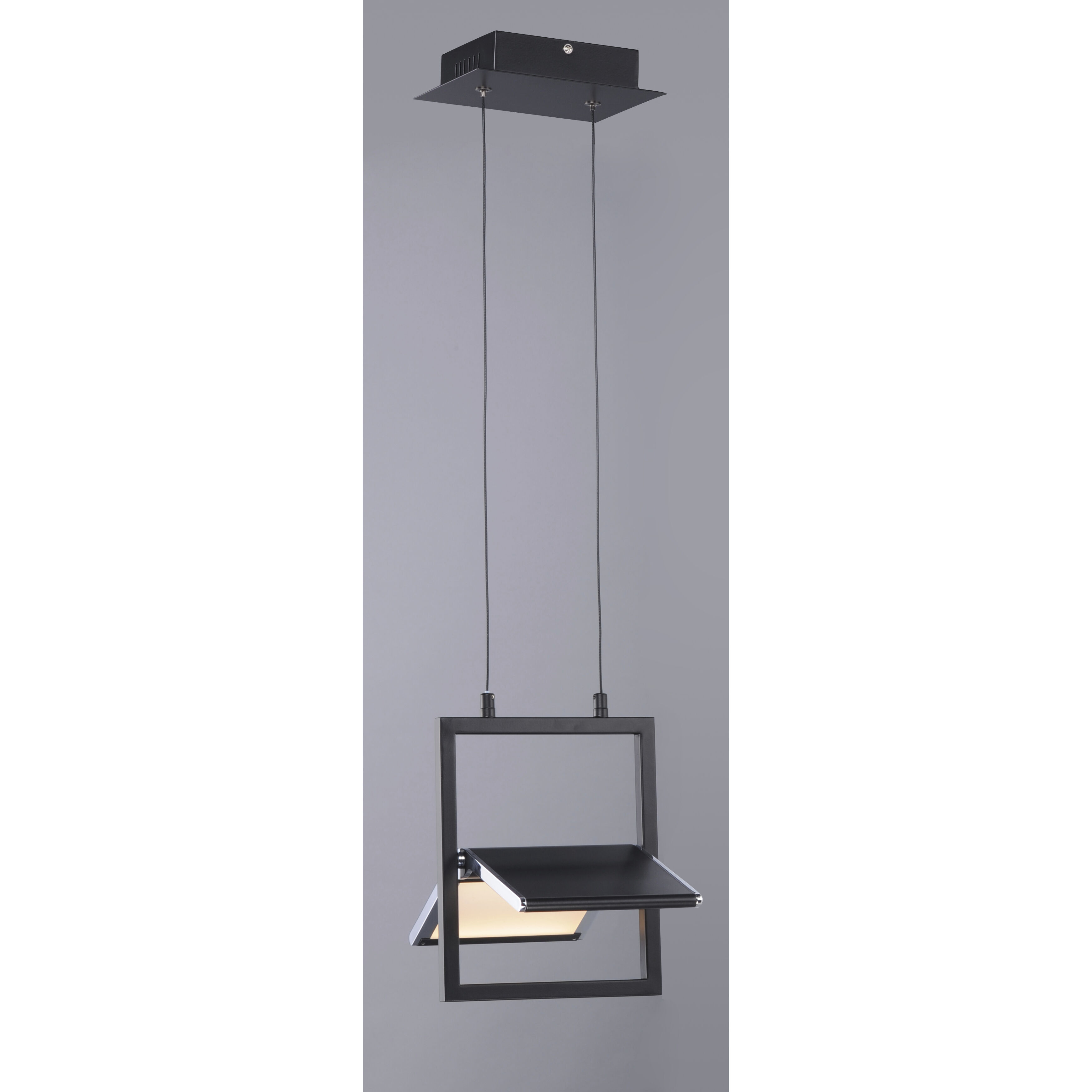 Glider LED 10.25 inch Black and Polished Chrome Single Pendant Ceiling Light