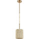 Abaca 1 Light 8 inch Satin Brass Mini Pendant Ceiling Light