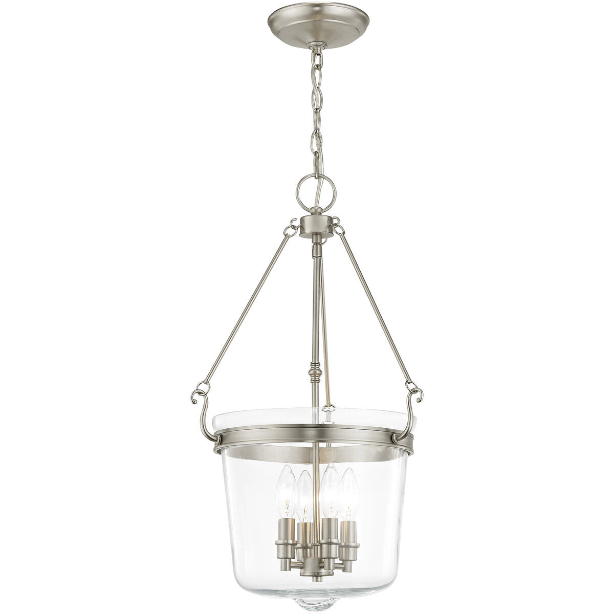 Rockford 4 Light 14.25 inch Brushed Nickel Pendant Ceiling Light