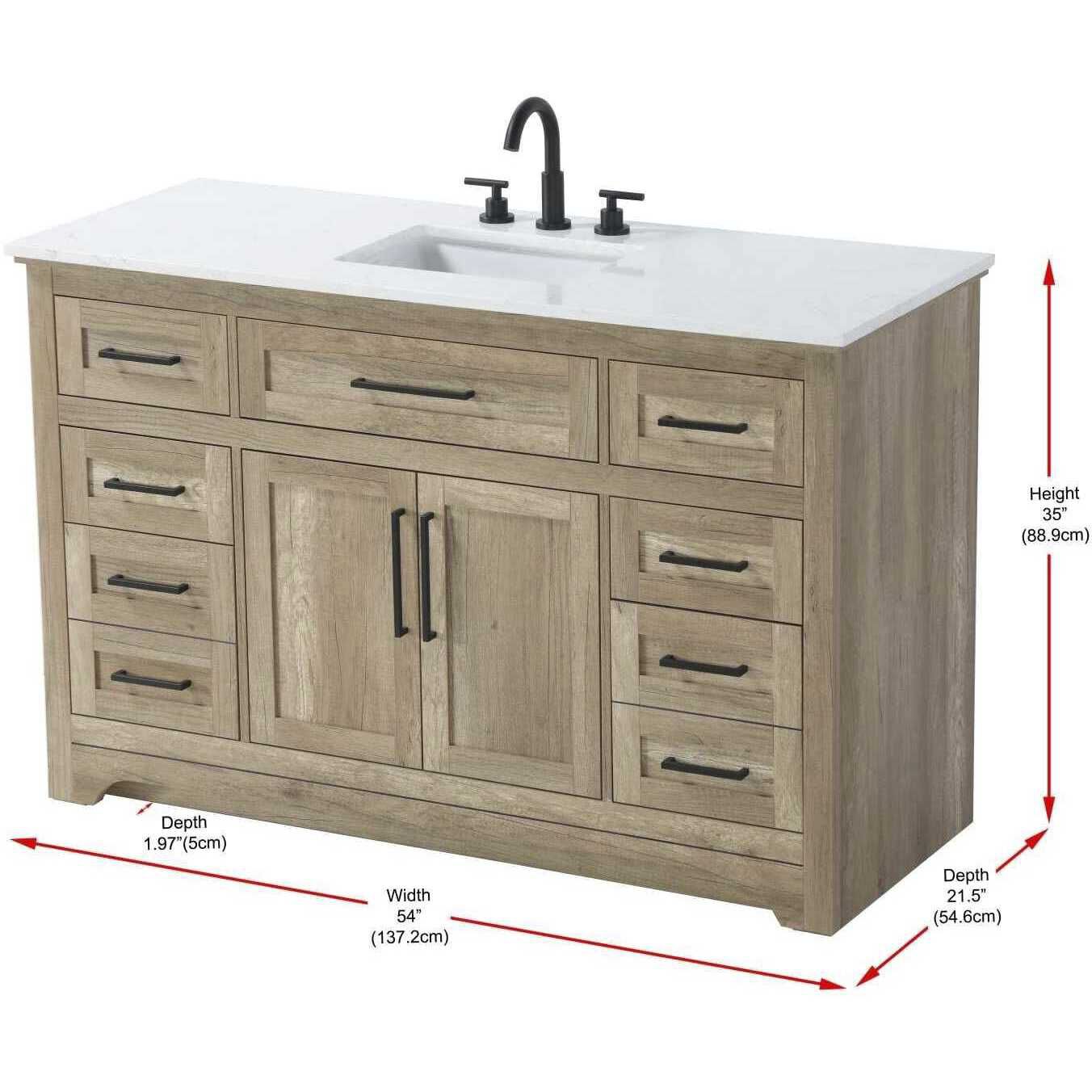 Remington 54 X 35 inch Natural Oak Bathroom Vanity Cabinet