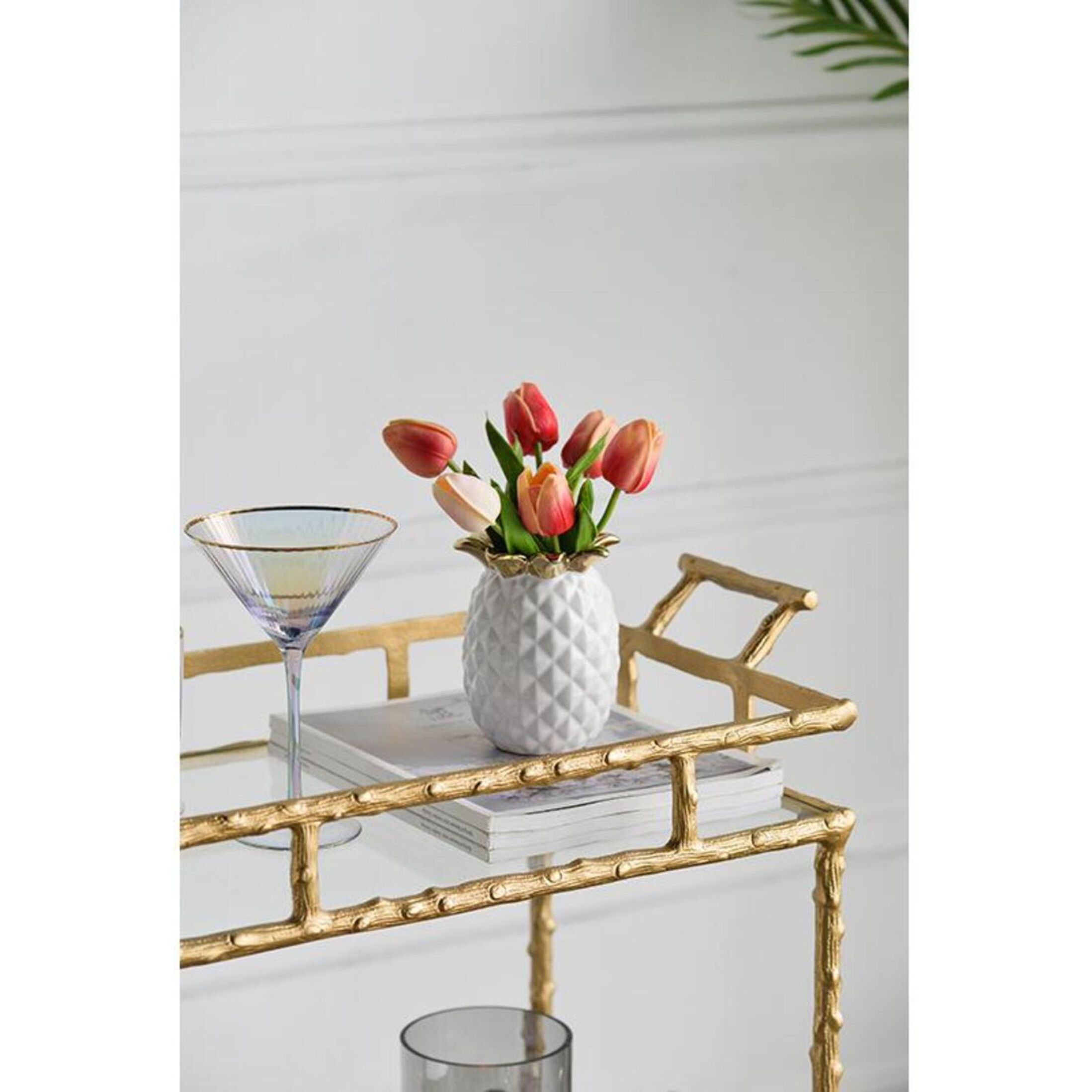 Twig Brass Antique Bar Cart
