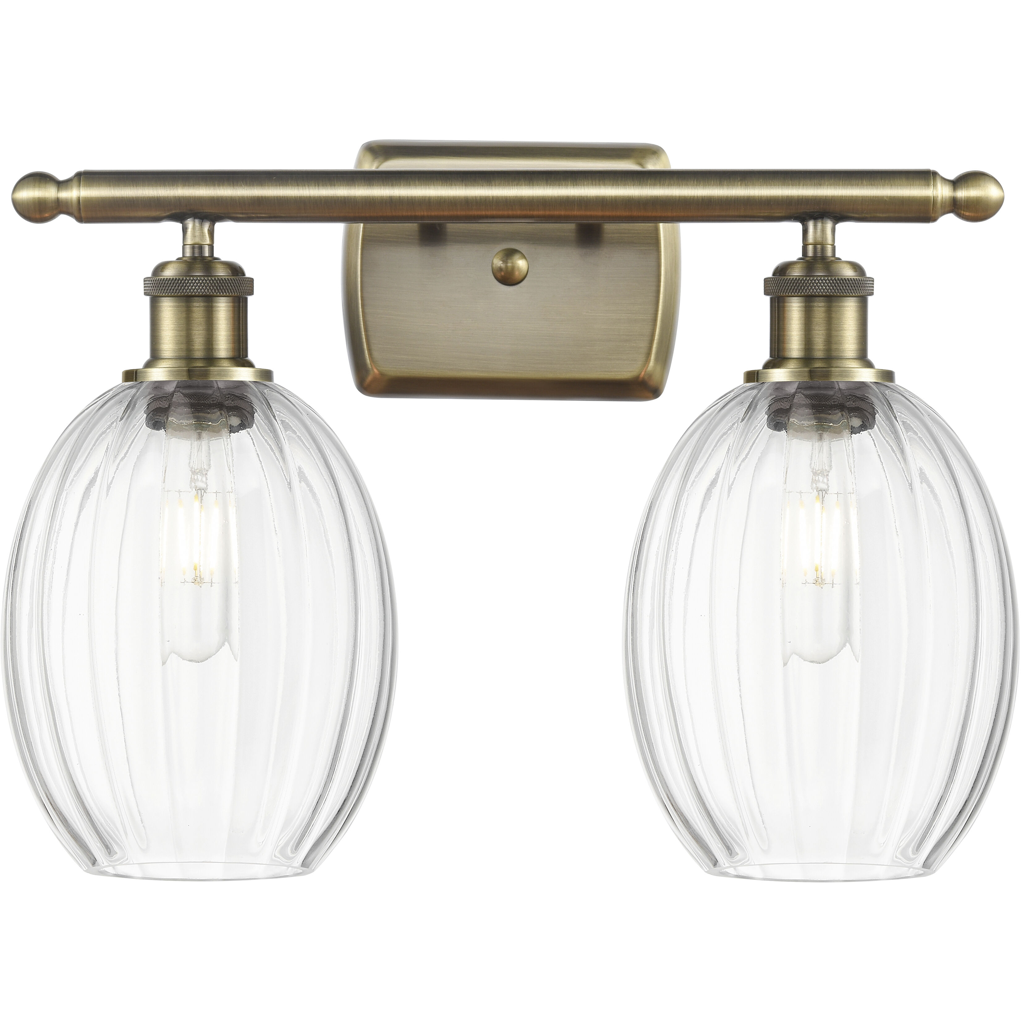 Ballston Preston 2 Light 16.25 inch Antique Brass Bath Vanity Light Wall Light in Clear