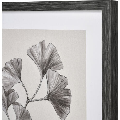 Ginkgo Botanic Ivory with Black Framed Wall Art