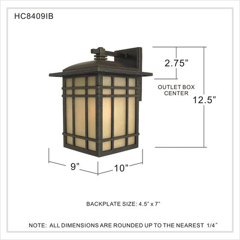 Hillcrest 1 Light 13 inch Imperial Bronze Outdoor Wall Lantern