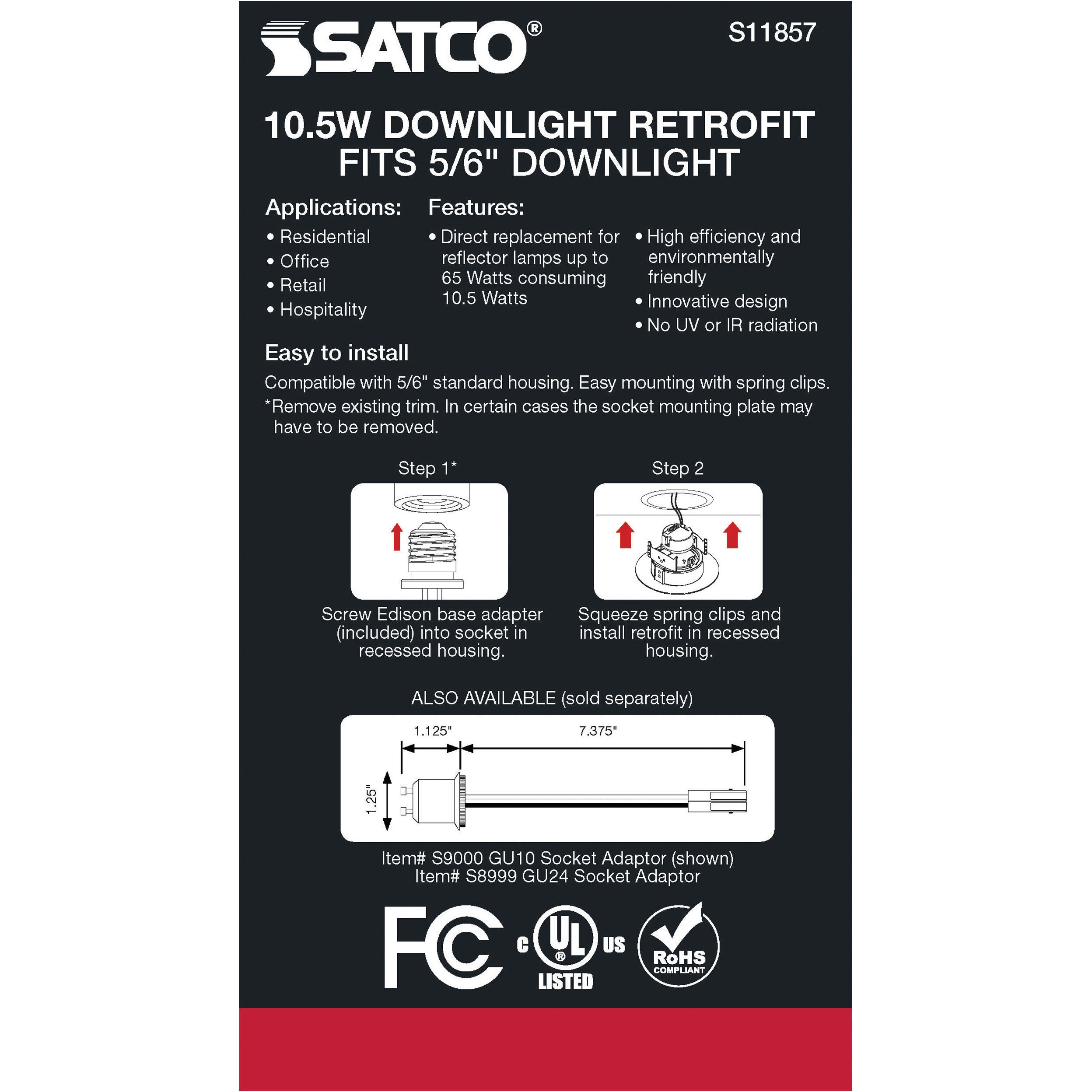 Edgewood Integrated Black Recessed, Retrofits