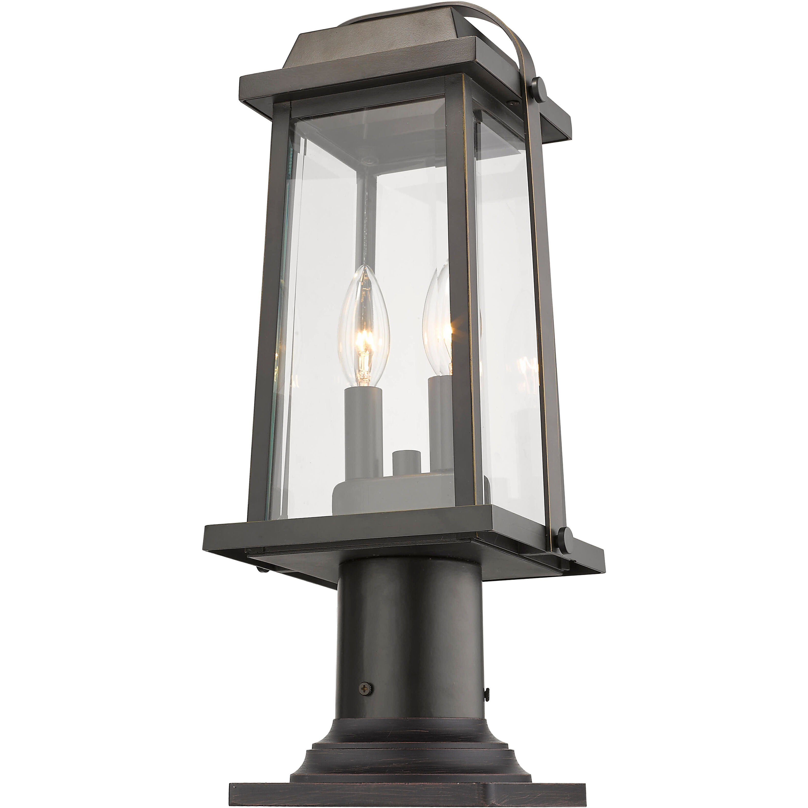 Millworks 2 Light 18.75 inch Oil Rubbed Bronze Outdoor Pier Mounted Fixture