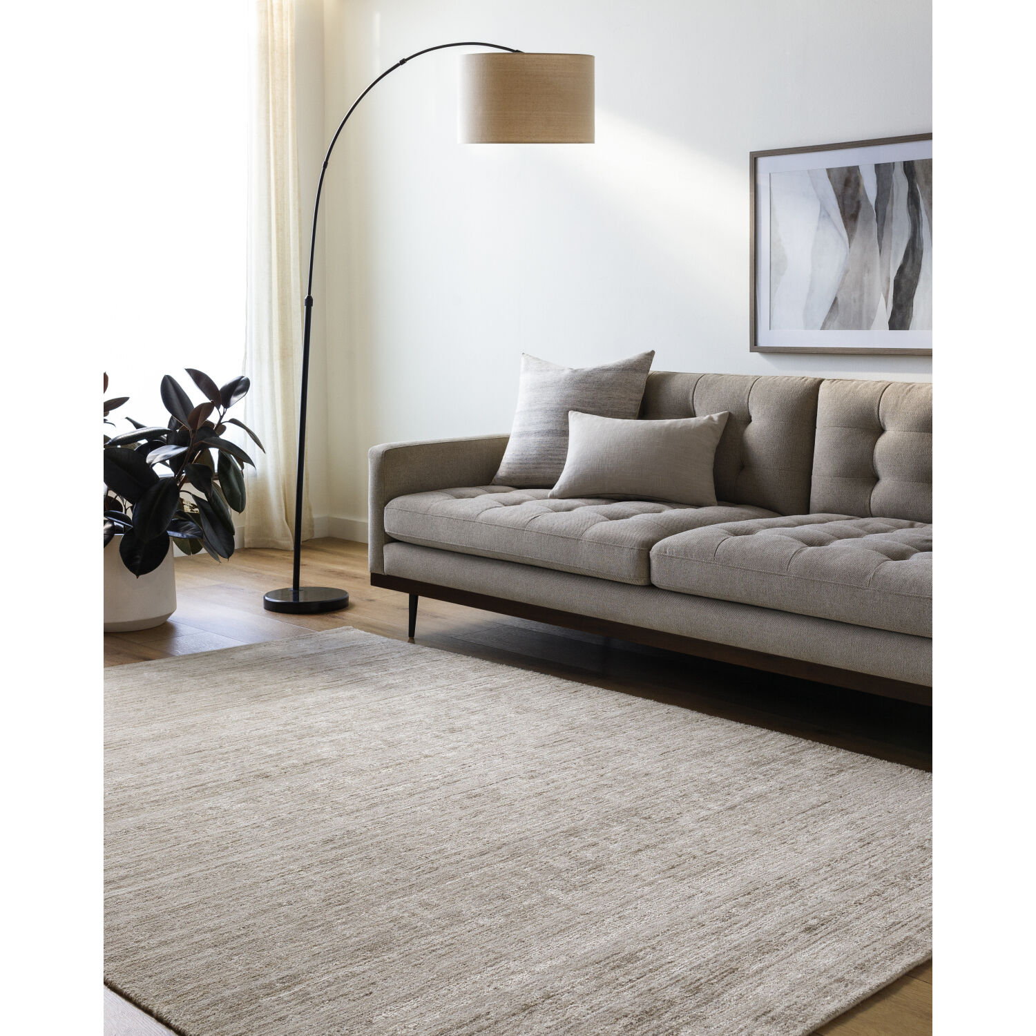Grandeur 180 X 144 inch Light Silver / Sterling Grey Handmade Rug in 12 x 15
