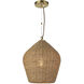 Georgian 1 Light 14.5 inch Natural Pendant Ceiling Light