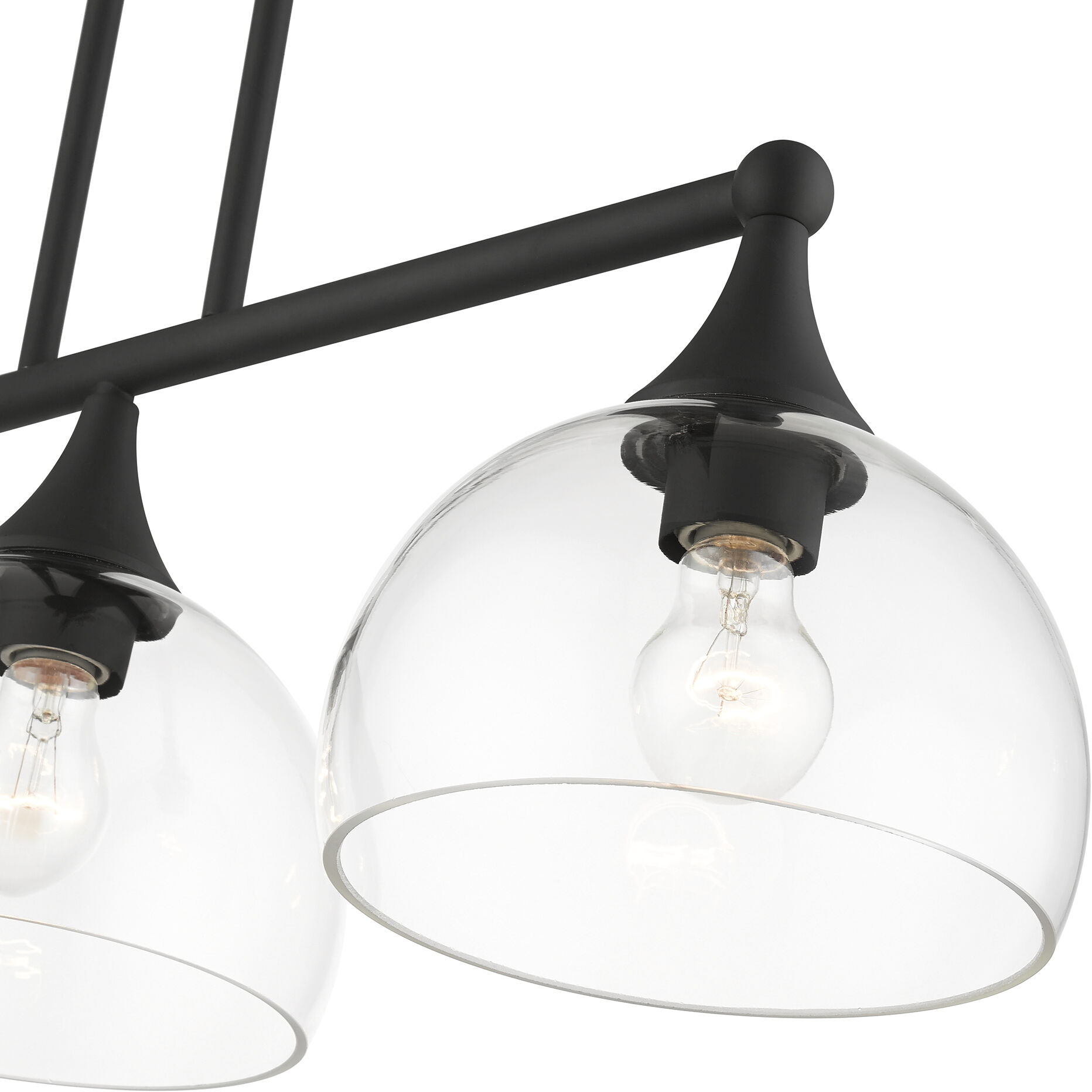 Glendon 3 Light 30 inch Black Linear Chandelier Ceiling Light