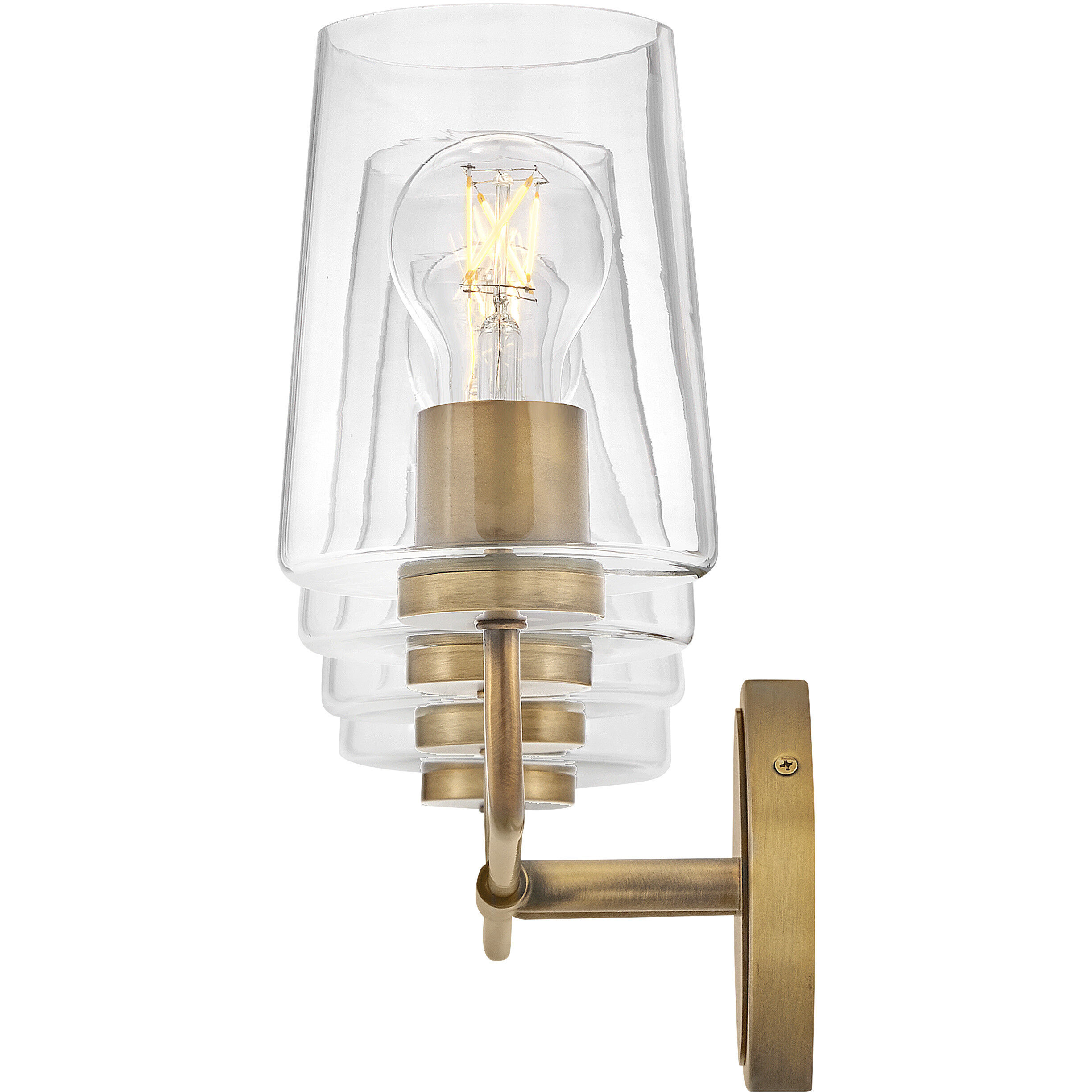 Kline 4 Light 33 inch Heritage Brass Bath Wall Light in Clear