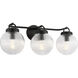 Drew & Jonathan Preston 3 Light 24 inch Midnight Black Bath Vanity Wall Light in Standard