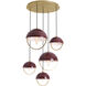 Mavisten Edition Copernica LED 30 inch Lacquered Burnished Brass Pendant Ceiling Light in Oxblood