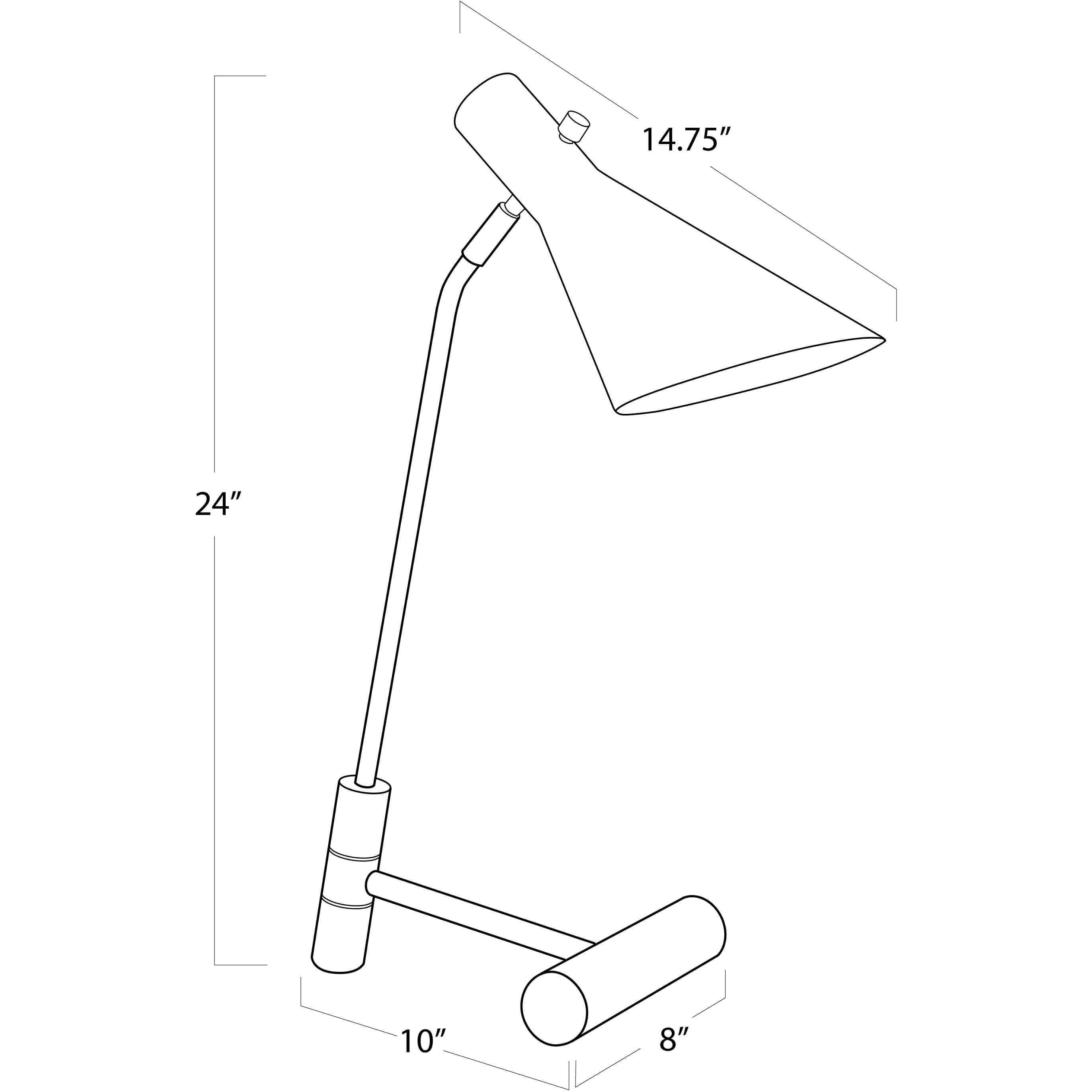 Spyder 24 inch 40.00 watt White and Natural Brass Task Lamp Portable Light