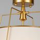 Pullman 3 Light 17 inch Brass Drum Shade Semi-Flush Mount Ceiling Light
