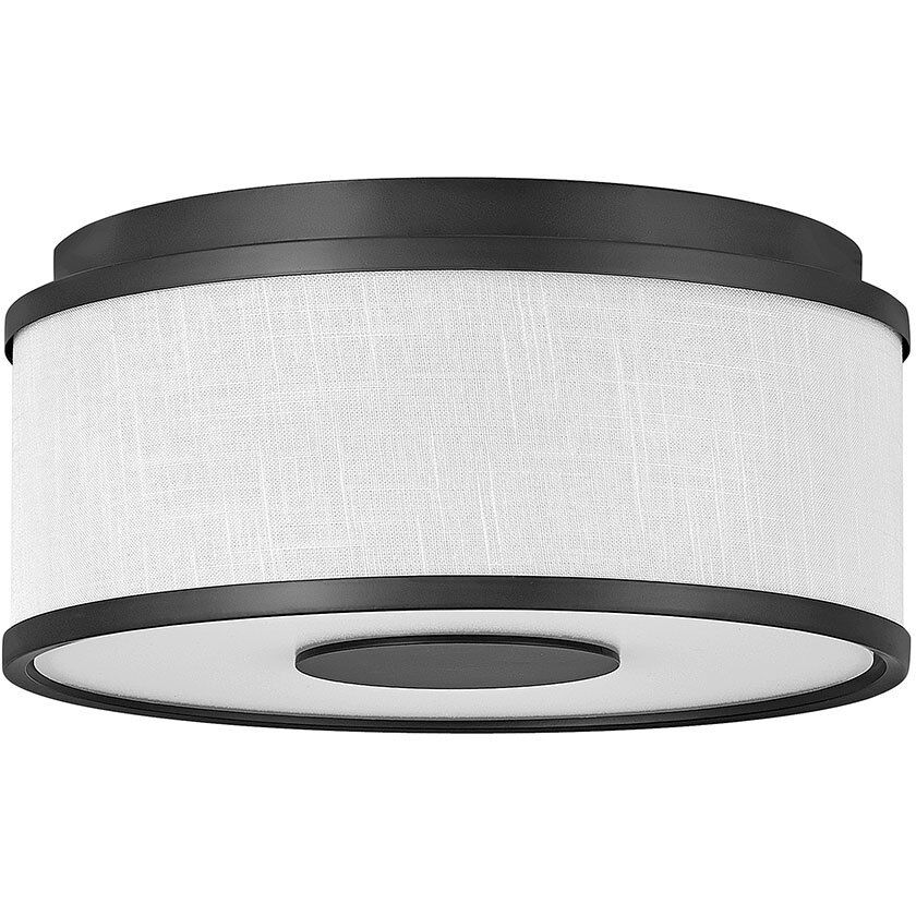 Galerie Halo 2 Light 13.25 inch Black Indoor Flush Mount Ceiling Light