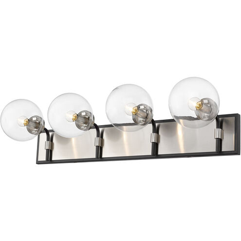 Parsons 4 Light 33.25 inch Matte Black and Brushed Nickel Vanity Wall Light