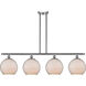 Ballston Large Farmhouse Chicken Wire 4 Light 48 inch Brushed Satin Nickel Island Light Ceiling Light in White Glass with Black Wire, Ballston